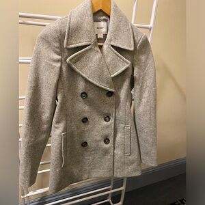 NEW OLD NAVY GRAY WINTER DOUBLE BREASTED NAVY PEACOAT SIZE XSMALL